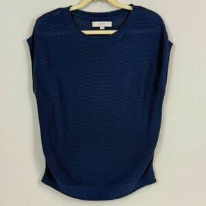 LOFT Navy Sleeveless Lightweight Knit Sweater M
